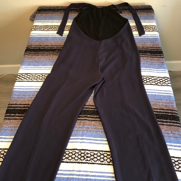 Zara’s Navy Blue Backless Halter Jumpsuit / Size L - Picture 4 of 7